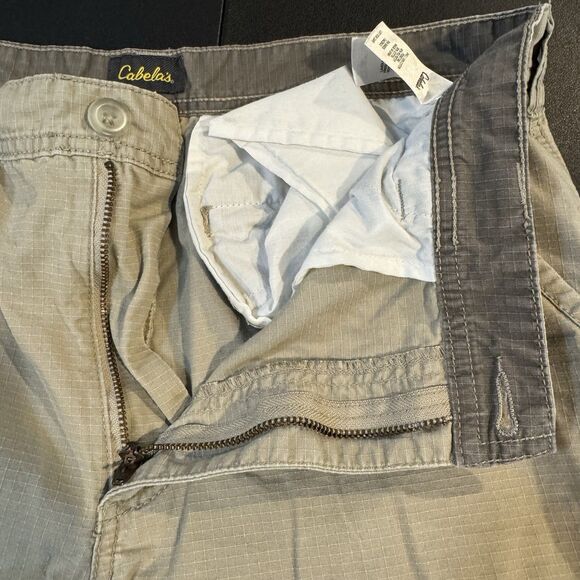 Cabelas Cargo Pants 34 X 30 Men's Tan Rip Stop Check Pattern Outdoors Cotton - Picture 8 of 12